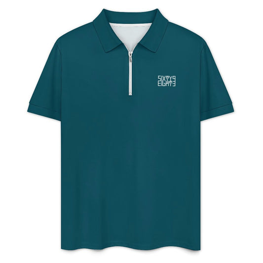 Sixty Eight 93 Men's Dark Teal Zip-Up Polo Set