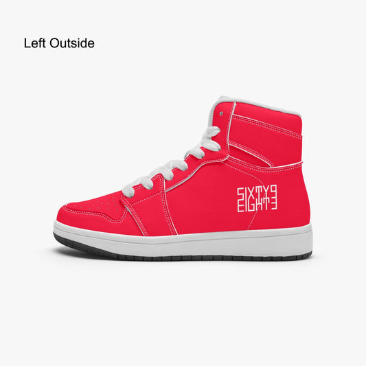 Sixty Eight 93 Logo White Red Kids High-Top Shoes