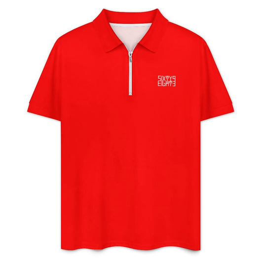 Sixty Eight 93 Men's Red Zip-Up Polo Set