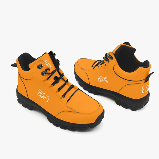 Sixty Eight 93 Logo White Orange High Top Boots
