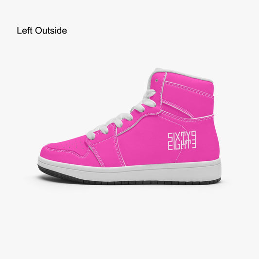 Sixty Eight 93 Logo White Fuchsia Kids High-Top Shoes