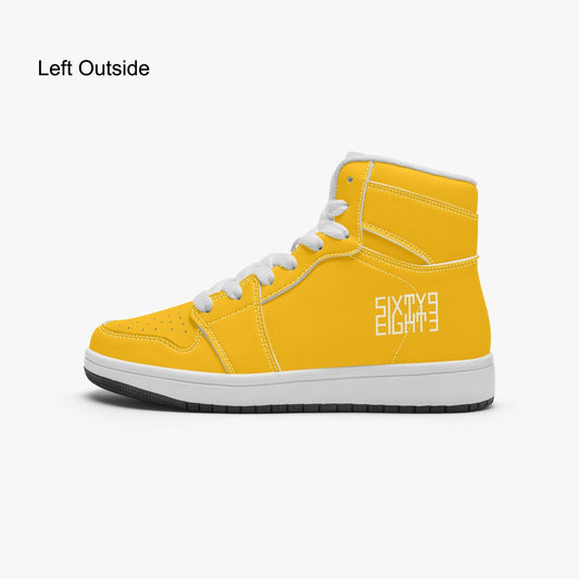 Sixty Eight 93 Logo White Orange Kids High-Top Shoes