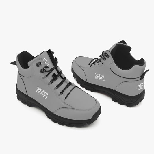 Sixty Eight 93 Logo White Grey High Top Boots