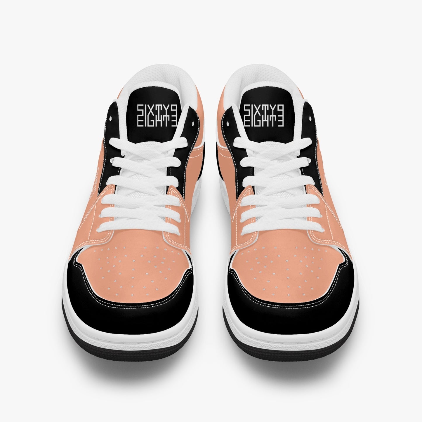 Sixty Eight 93 Logo White Black & Peach SENTLT1 Shoes