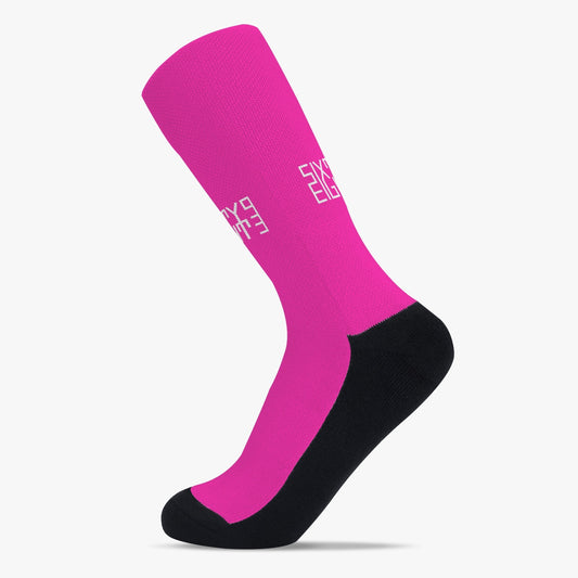 Sixty Eight 93 Logo White Pink Reinforced Sports Socks