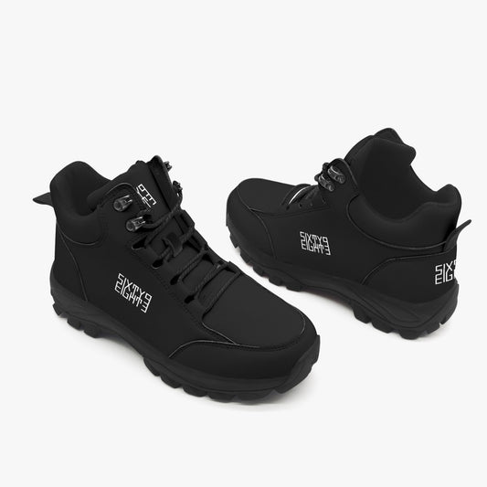 Sixty Eight 93 Logo White Black High Top Boots