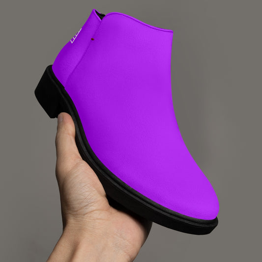 Sixty Eight 93 Logo White Grape Suede Zipper Boots