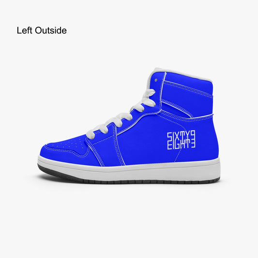 Sixty Eight 93 Logo White Blue Kids High-Top Shoes