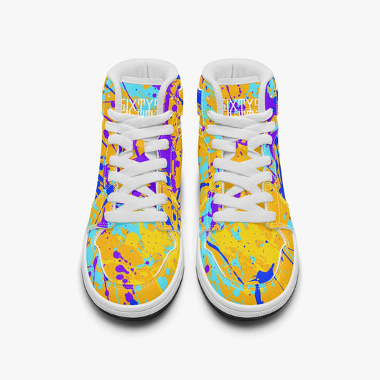 Sixty Eight 93 Logo White Drip #12 Kids High-Top Shoes