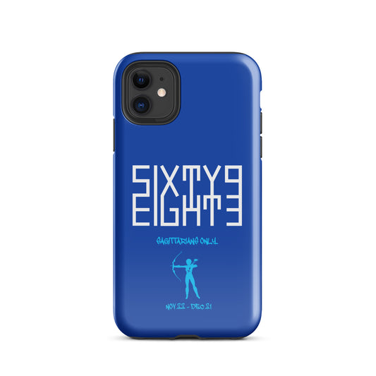 Sixty Eight 93 Logo White Sagittarians Only Tough iPhone Case