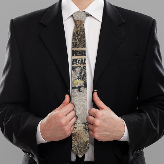 Sixty Eight 93 Logo Gold & White Tie #1