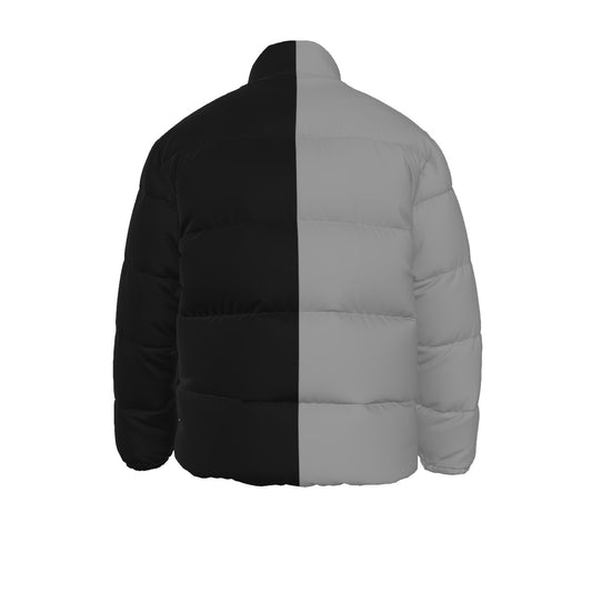 Sixty Eight 93 Logo White Grey & Black Unisex Puffer Jacket