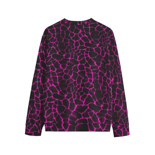 Sixty Eight 93 Logo White Boa Black & Pink Unisex O-Neck Sweatshirt