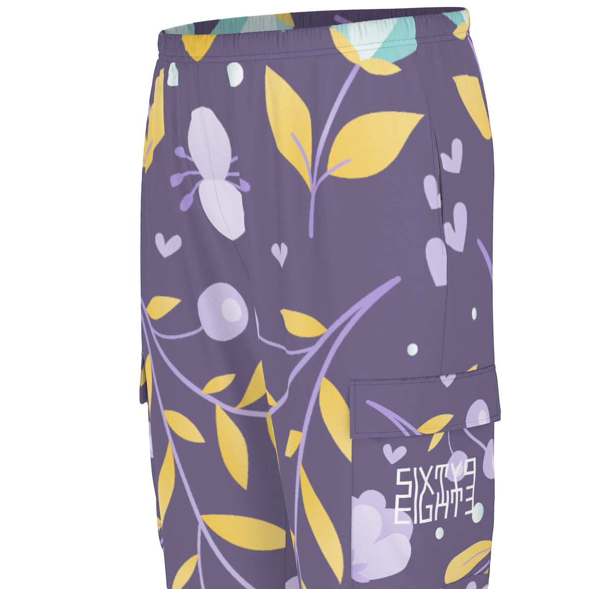 Sixty Eight 93 Logo White Midnight Floral Unisex Scrub Set With Six Pockets