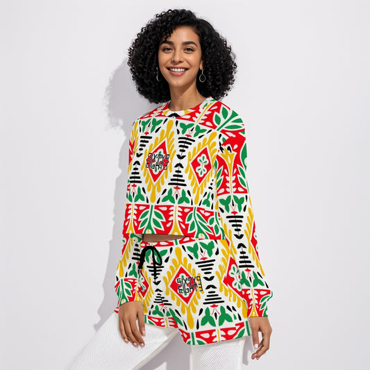 Sixty Eight 93 Logo Black Women's Short Sweatshirt And Pants Set #12