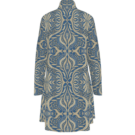 Sixty Eight 93 Logo White Women's High Neck Long Sleeve Dress #12