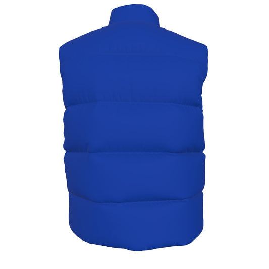 Sixty Eight 93 Logo White Blue Unisex Puffer Vest
