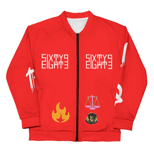 Sixty Eight 93 Aries Only Unisex Bomber Jacket (Black)