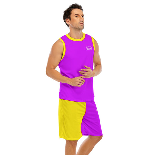 Sixty Eight 93 Logo White Grape Gold Men's Basketball Set