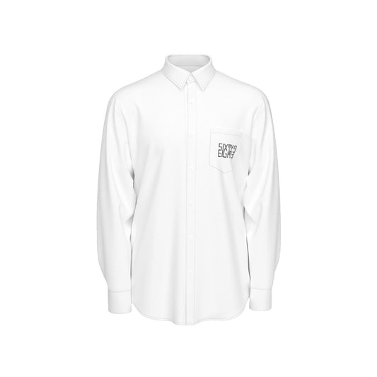 Sixty Eight 93 Logo Black White Men's Cotton Long Sleeve Shirt