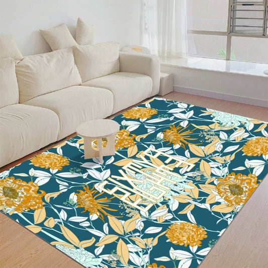 Sixty Eight 93 Logo White & Gold Foldable Rectangular Thickened Floor Mat #18