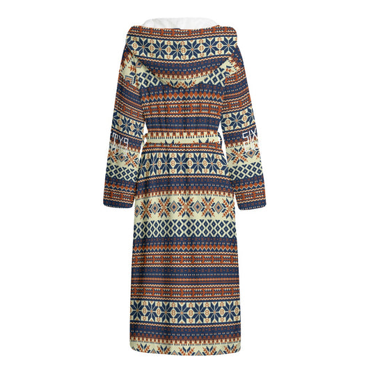 Sixty Eight 93 Logo White Unisex Flannel Hooded Bathrobe #14