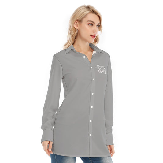 Sixty Eight 93 Logo White Grey Women's Long Shirt
