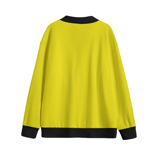 Sixty Eight 93 Logo Black Lemonade Black Unisex V-Neck Knitted Fleece Cardigan