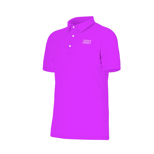 Sixty Eight 93 Logo White Purple Men's Stretch Polo Shirt