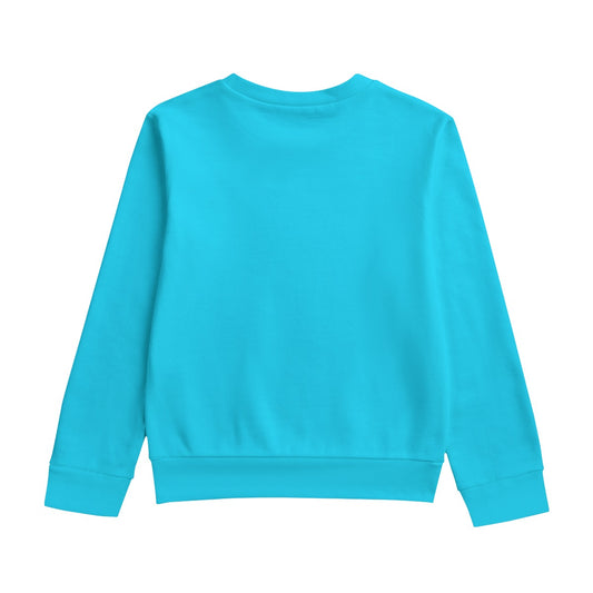 Sixty Eight 93 Logo White Aqua Blue Kid's Round Neck Sweatshirt