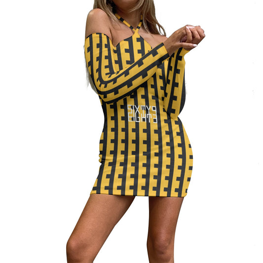 Sixty Eight 93 Logo White Women's Halter Lace-Up Dress #27