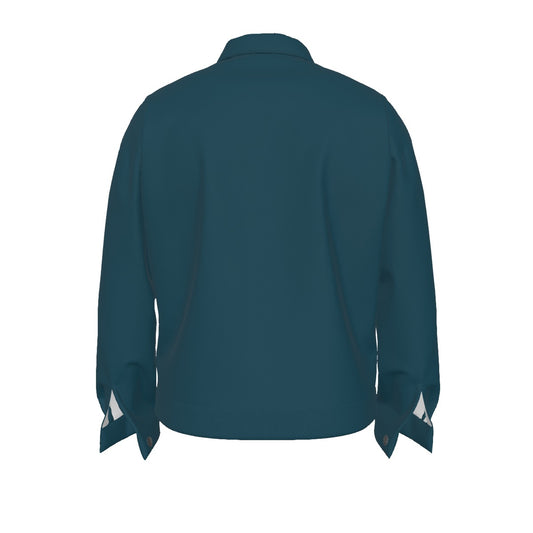 Sixty Eight 93 Logo White Dark Teal Unisex Lapel Jacket