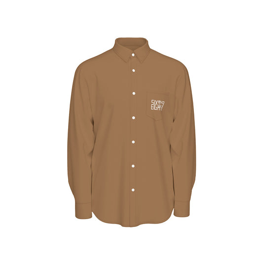 Sixty Eight 93 Logo White Chocolate Men's Cotton Long Sleeve Shirt