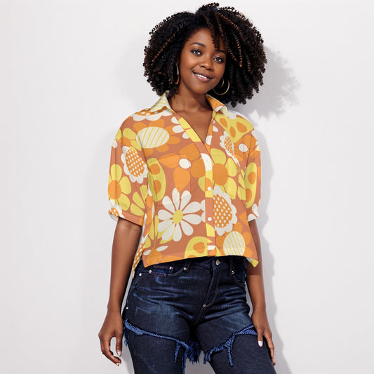 Sixty Eight 93 Logo Gold & White Women's V-Neck Shirt #3