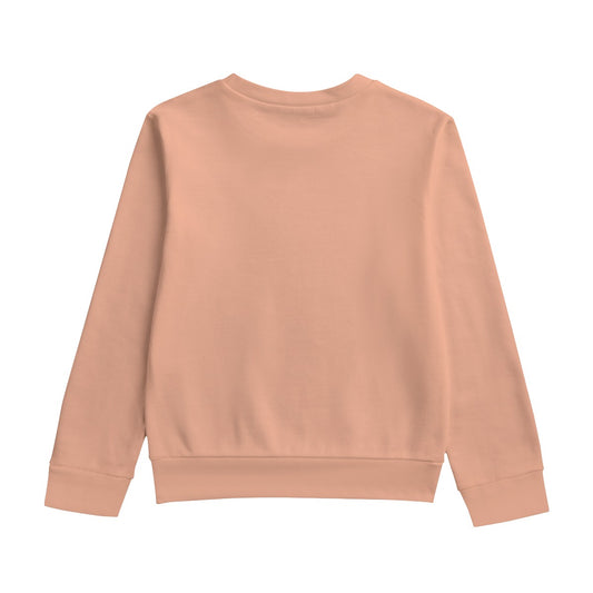 Sixty Eight 93 Logo White Peach Kid's Round Neck Sweatshirt