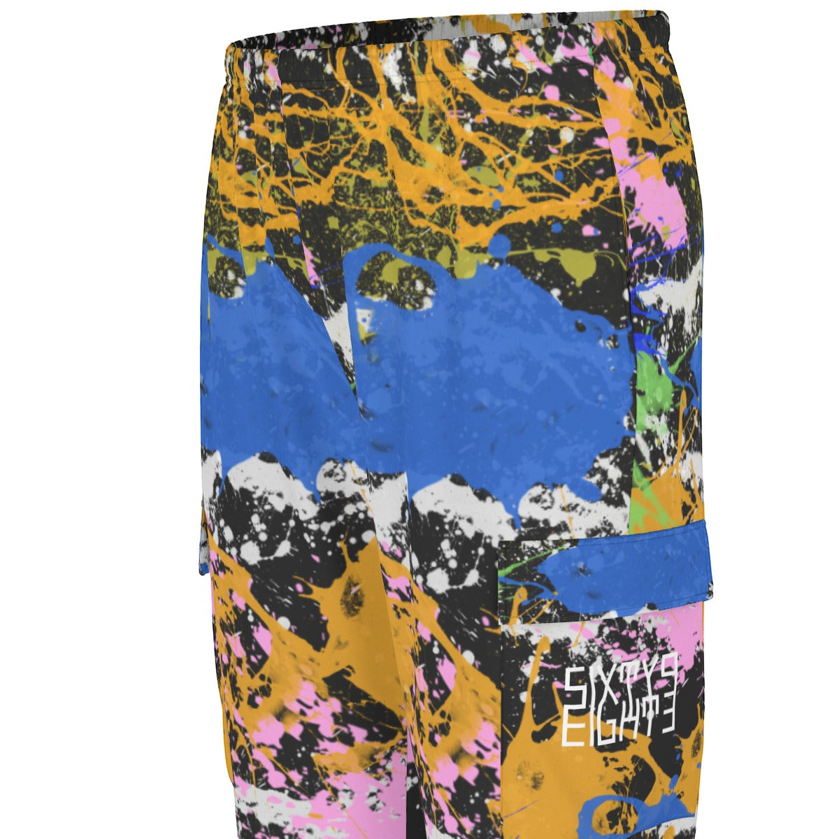 Sixty Eight 93 Logo White Splatter #2 Unisex Scrub Set With Six Pockets