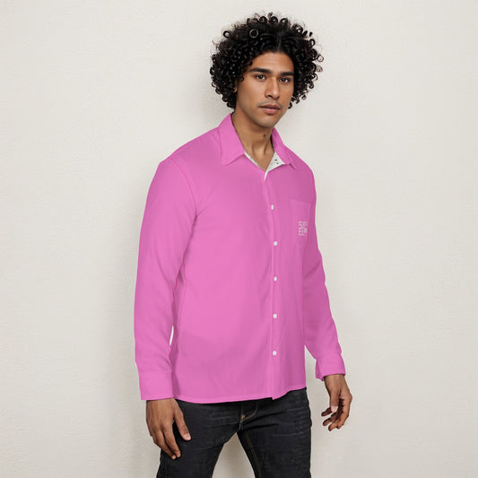 Sixty Eight 93 Logo White Pink Men's Long Sleeve Shirt