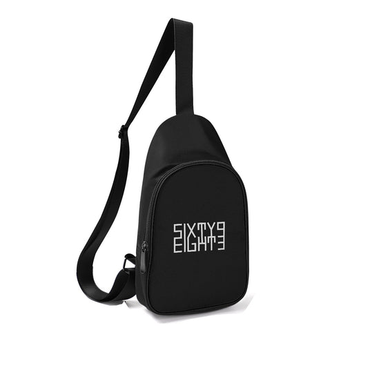 Sixty Eight 93 Logo White Black Chest Bag