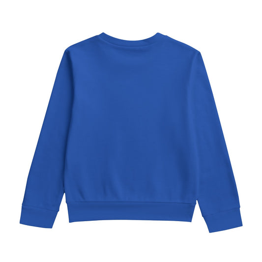 Sixty Eight 93 Logo White Blue Kid's Round Neck Sweatshirt