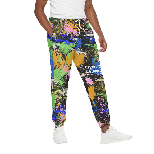 Sixty Eight 93 Logo White Splatter #2 Unisex Joggers