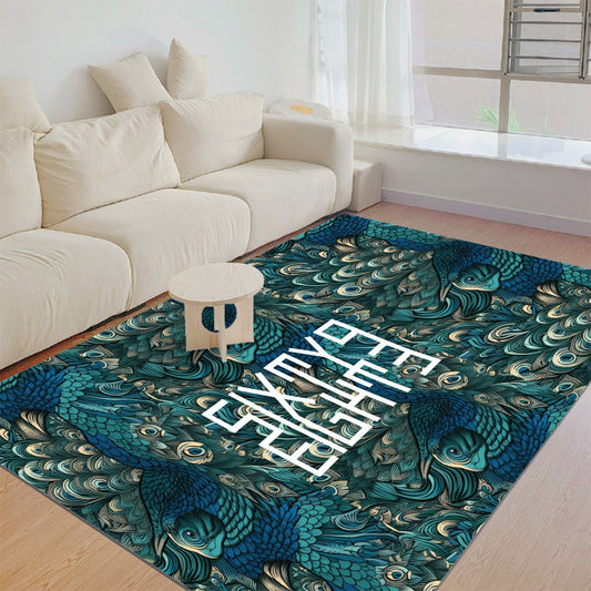 Sixty Eight 93 Logo White Rectangular Thickened Floor Mat #35