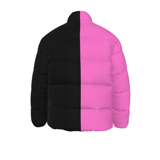Sixty Eight 93 Logo White Pink & Black Unisex Puffer Jacket