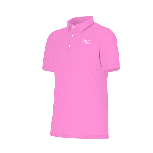 Sixty Eight 93 Logo White Pink Men's Stretch Polo Shirt