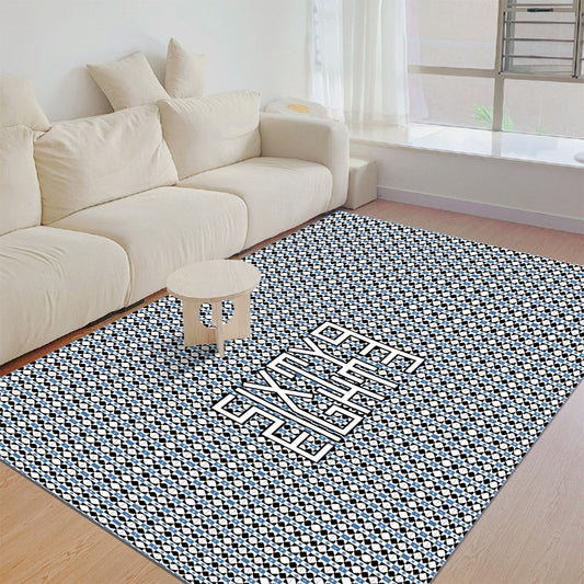 Sixty Eight 93 Logo White & Black Foldable Rectangular Thickened Floor Mat #23