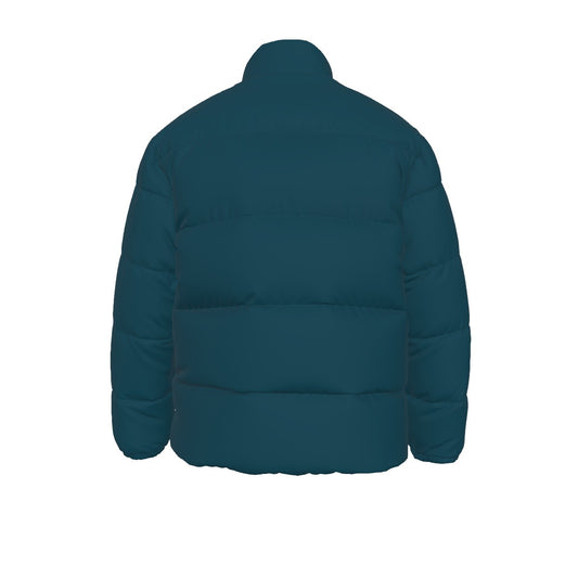 Sixty Eight 93 Logo White Dark Teal Unisex Puffer Jacket