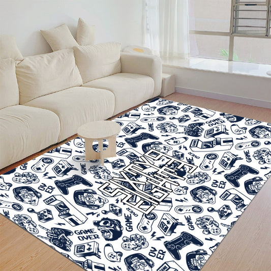 Sixty Eight 93 Logo White & Black Foldable Rectangular Thickened Floor Mat #38