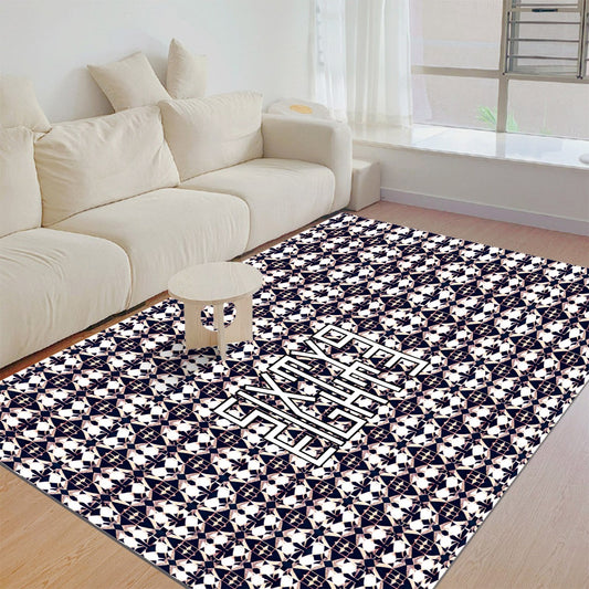 Sixty Eight 93 Logo White & Black Foldable Rectangular Thickened Floor Mat #11