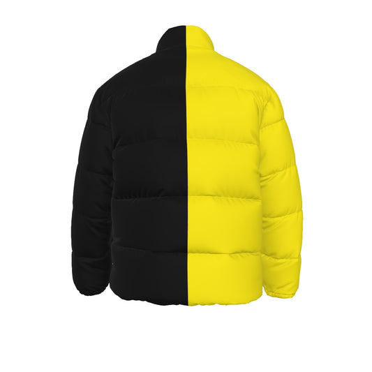 Sixty Eight 93 Logo White Lemonade Black Unisex Puffer Jacket