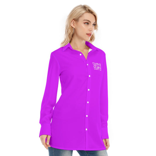 Sixty Eight 93 Logo White Grape Women's Long Shirt