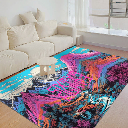 Sixty Eight 93 Logo Fuchsia & White Foldable Rectangular Thickened Floor Mat #30